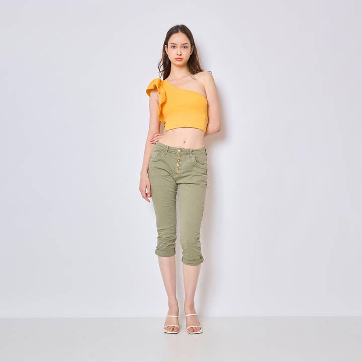 Justine driekwartbroeken Kleuren Gouden Fantasieknopen voor wholesale door Place du jour