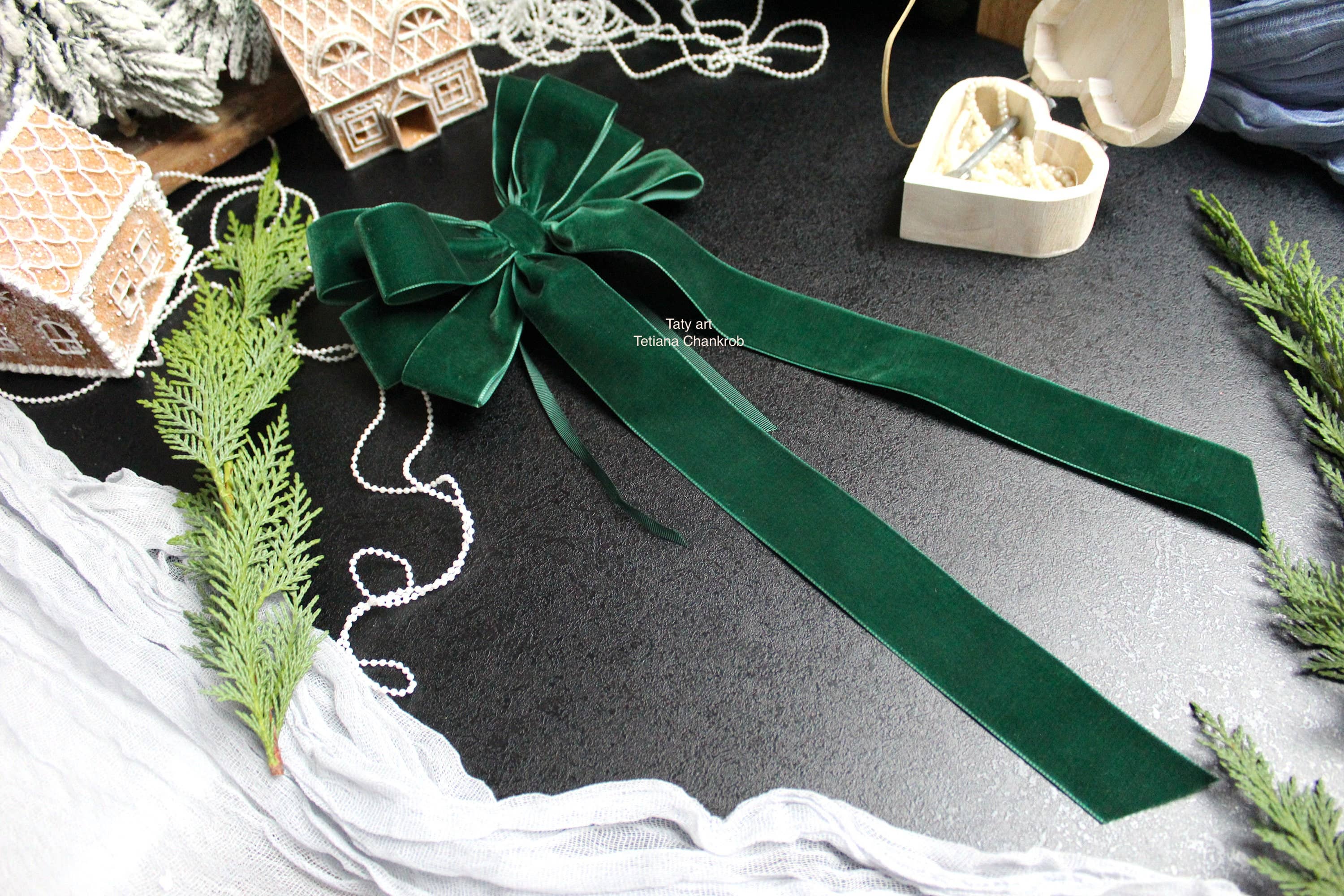 Idea Tatyart - Wholesale Tree Topper - 7" Velvet Christmas Bow Ties for Wreaths and Tree Toppers #27