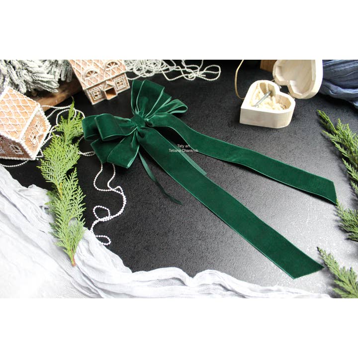 Idea Tatyart - Wholesale Tree Topper - 7" Velvet Christmas Bow Ties for Wreaths and Tree Toppers #27