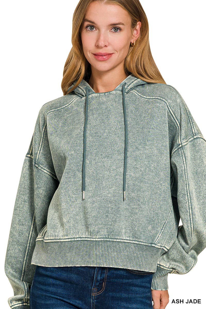 Vanilla Monkey - Wholesale Hoodie - Women's - Acid Wash Fleece Hoodie0