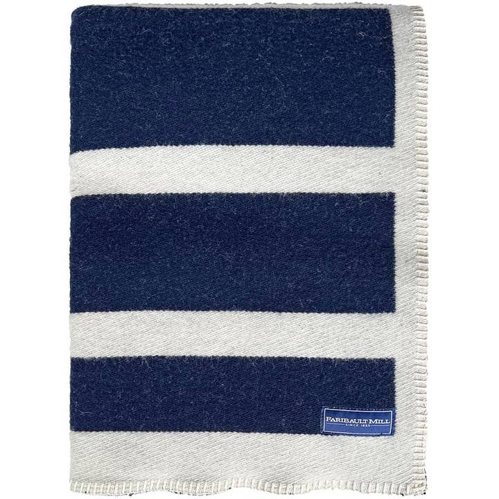 Faribault - Wholesale Throw Blanket - Reversible Framed Stripe Wool Throw