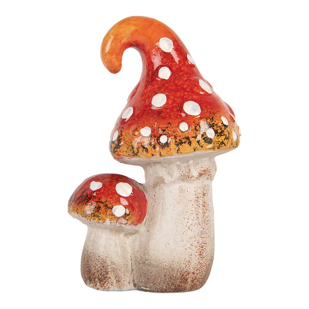 Clayre & Eef - Wholesale Decorative Figurine - Decorative Figurine Mushroom 8x6x12 cm Red Ceramic0