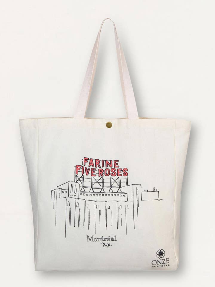 Tygpåse Anpassad Illustration Montreal Five Roses Canvas för wholesale av ANNICK