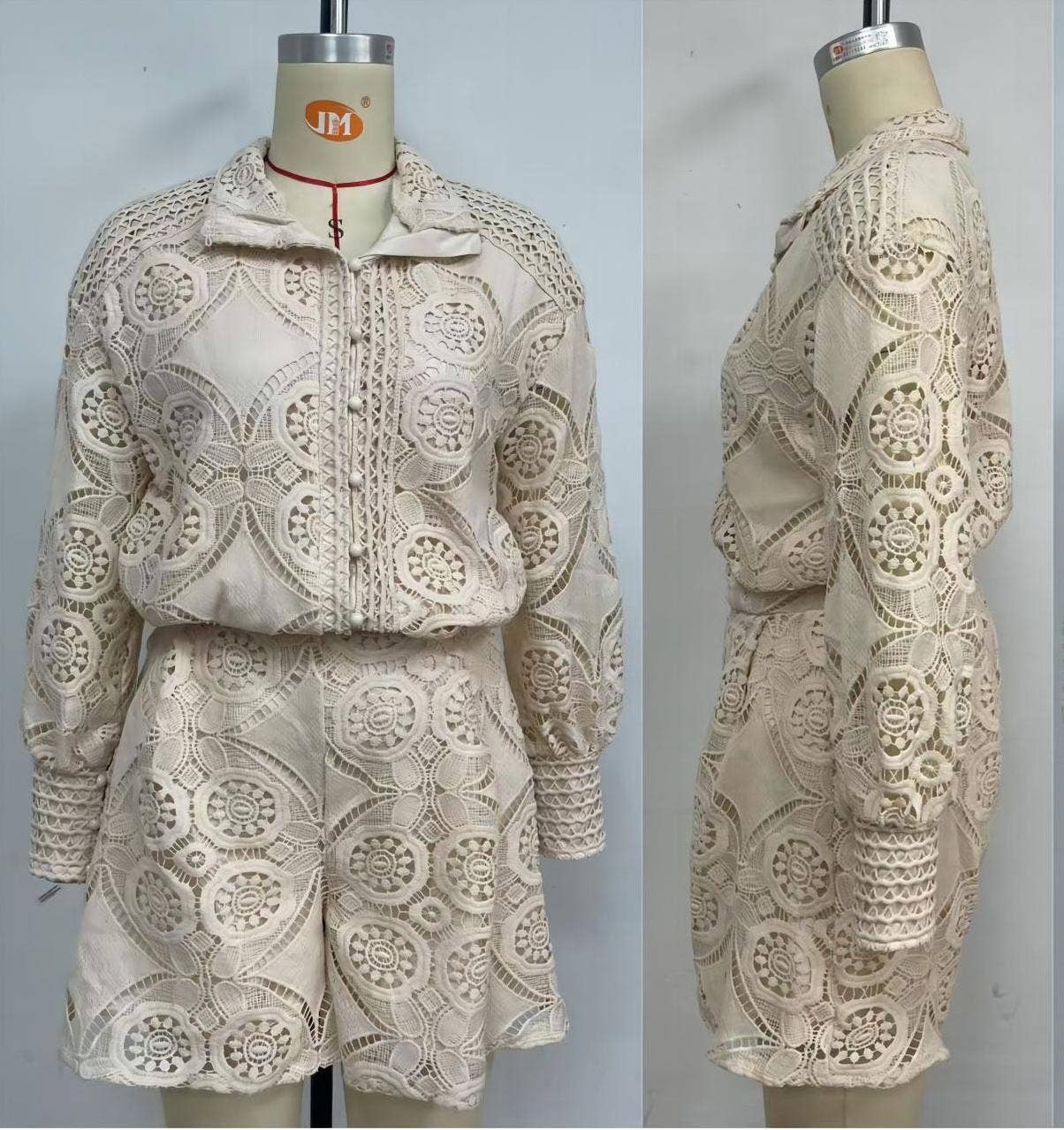 Rosa Clothing - Wholesale Top & Short Set (NOT Loungewear) - Women's - Cut out lace boho shirt top shorts sets7