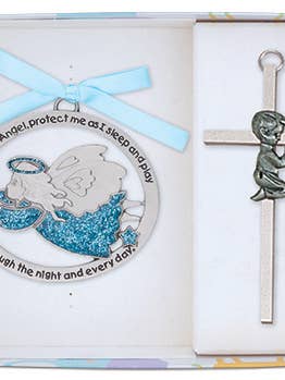 Ensemble d'ornements croix/ange pour bébé - Garçon pour la vente par H.J. SHERMAN COMPANY, INC.