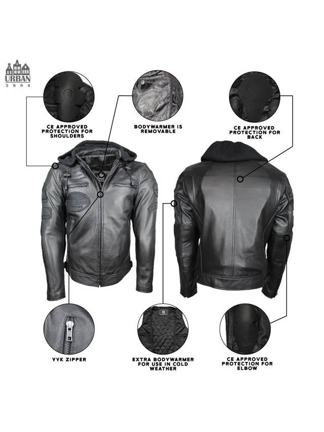 Urban 5884 Amsterdam | Leather jackets – Casaco de couro - Homem por atacado – URBAN 5884 - Jaqueta de moto masculina FIFTY EIGHT6