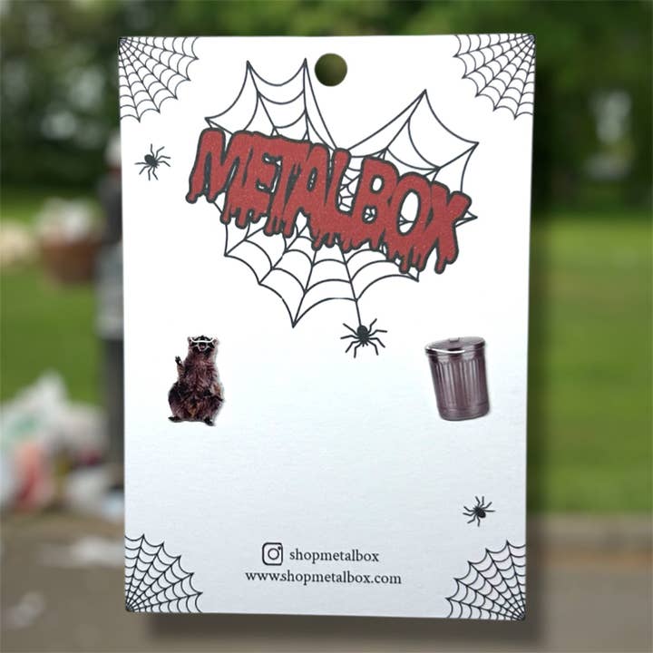 Raccoon and Trash Can Studs for wholesale by Metalbox