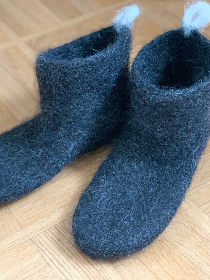 Kosy Home Wool Slipper Socks - Black Lava for wholesale on Faire1