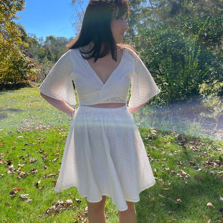 Hakoba jurk met knoop voor wholesale door Ethic Attic