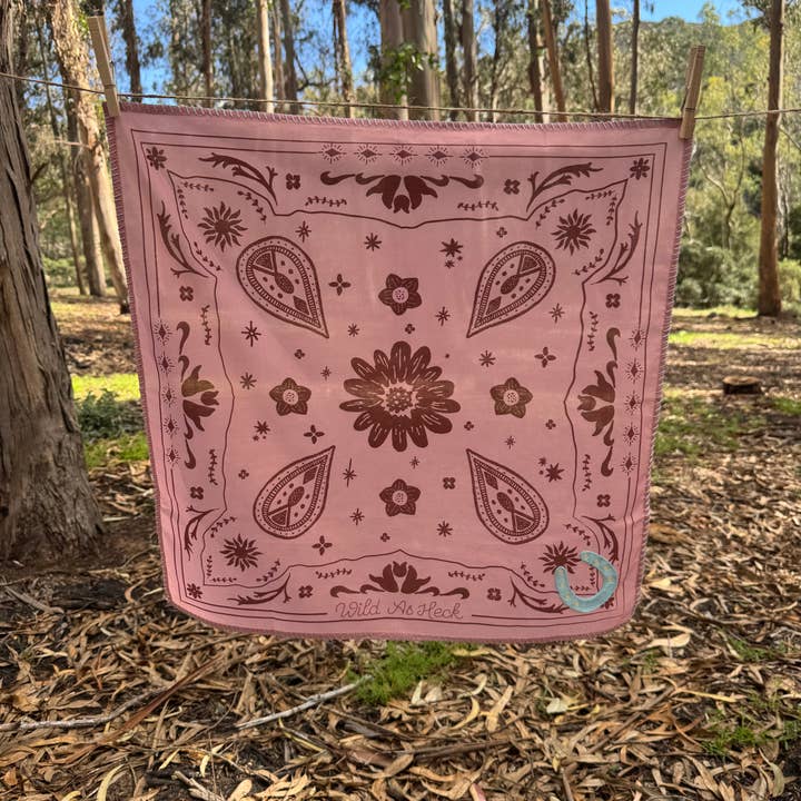 Wild as Heck - Wholesale Bandana - Women's - The Horseshoe Bandana ( wild rag, embroidered bandana,