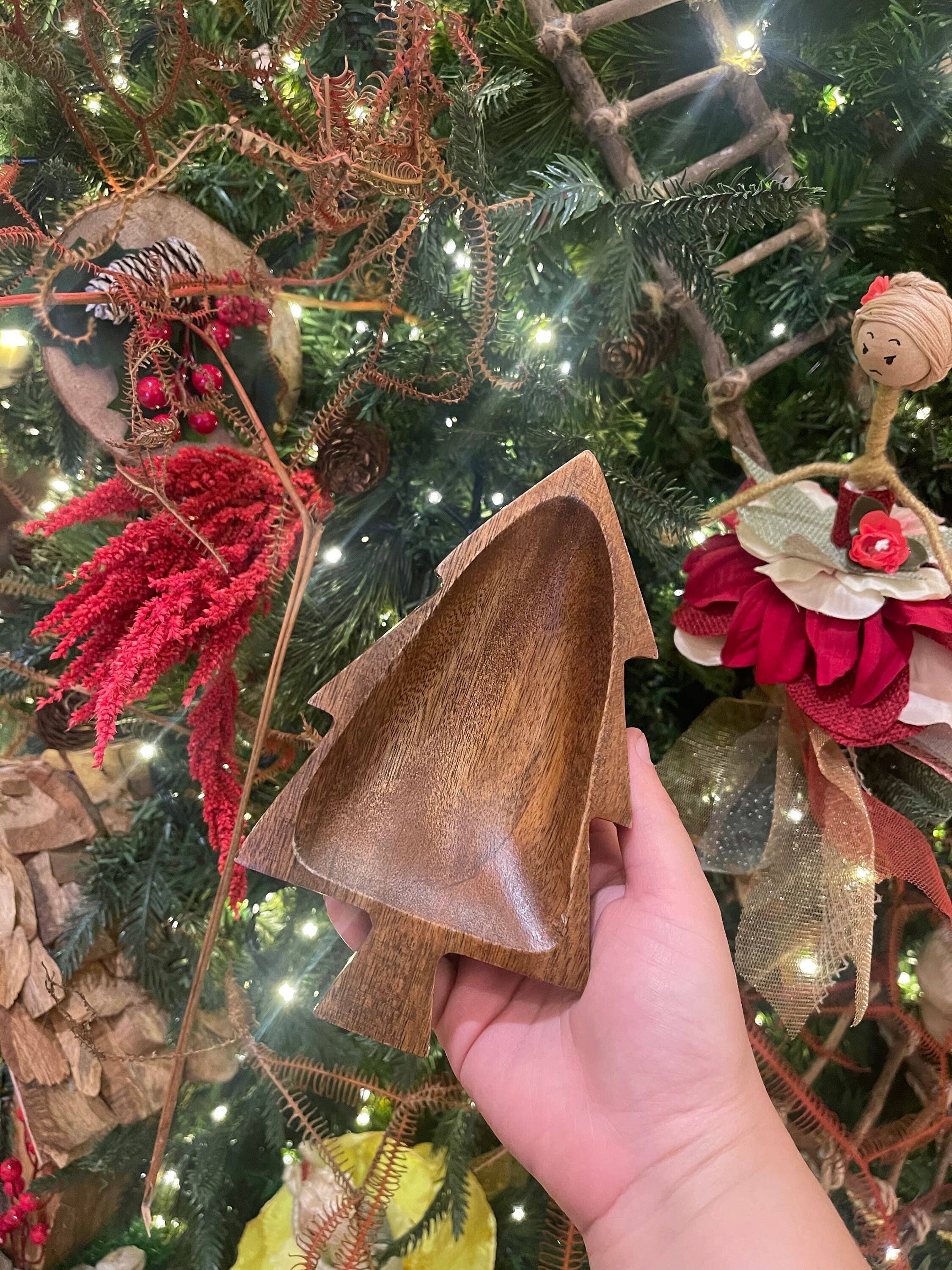 Woodware&Co - Wholesale Decorative Plate/Dish/Bowl - Mini Christmas Tree Wood Bowl7