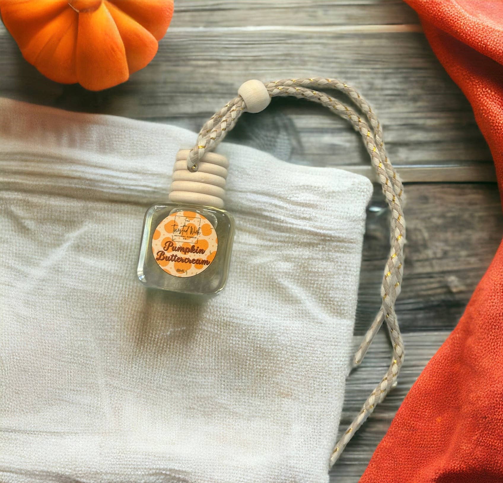 The Twisted Wick – wholesale Car Freshener - Unisex – EcoAroma Car Diffuser Pumpkin Buttercream 8ml FallCollection1