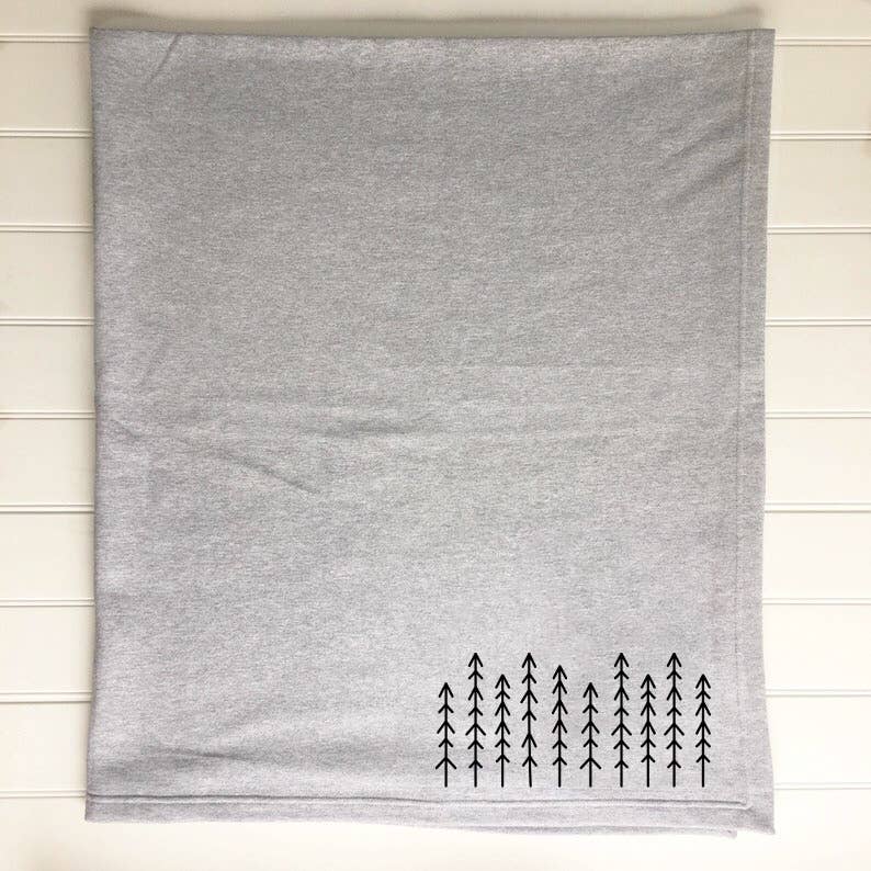 Perfect Day Print Co - Wholesale Throw Blanket - Forest Trees Camping Sweatshirt Blanket4