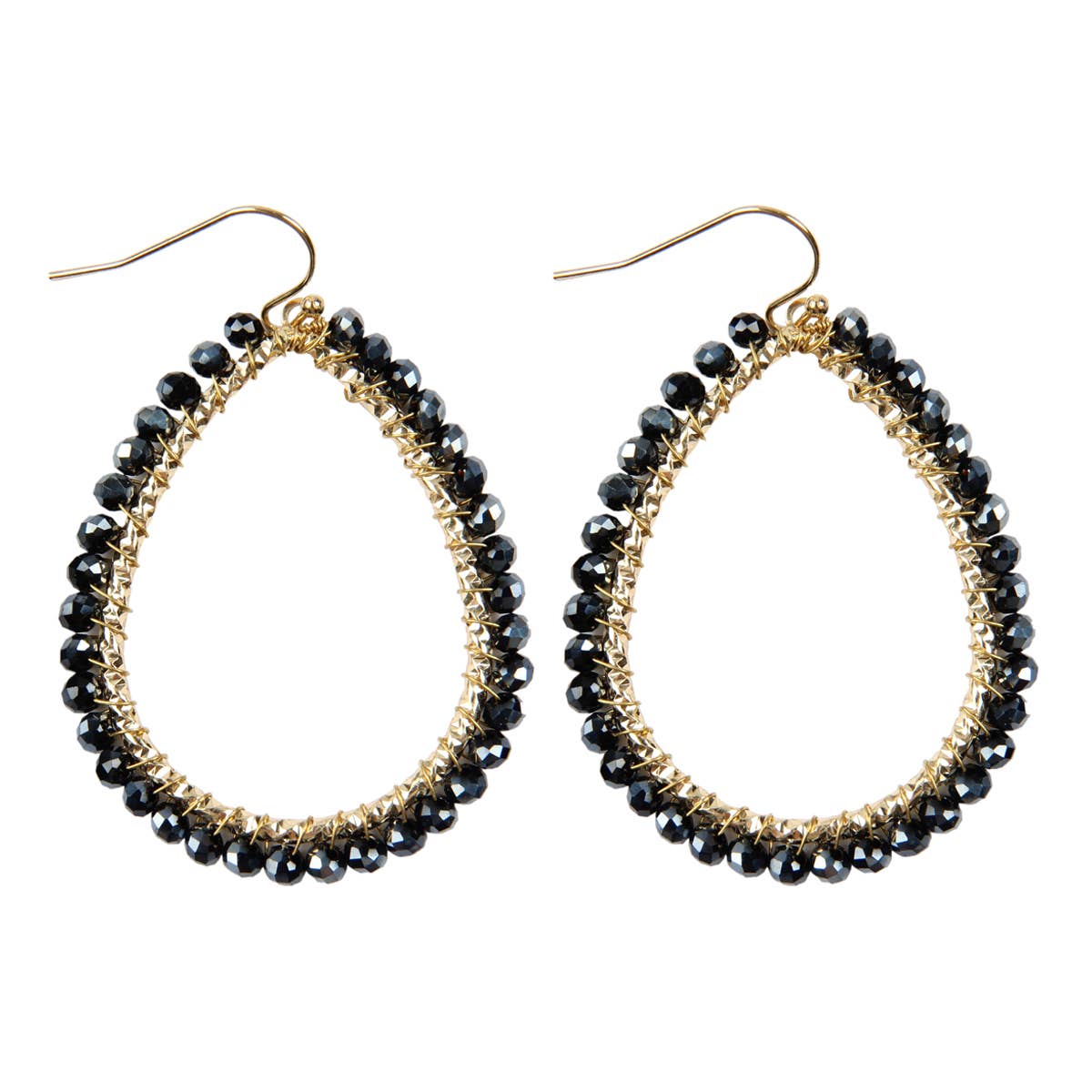 MYS Wholesale Inc - Wholesale Dangle Earrings - Wire Teardrop Glass Beads Hook Earrings1