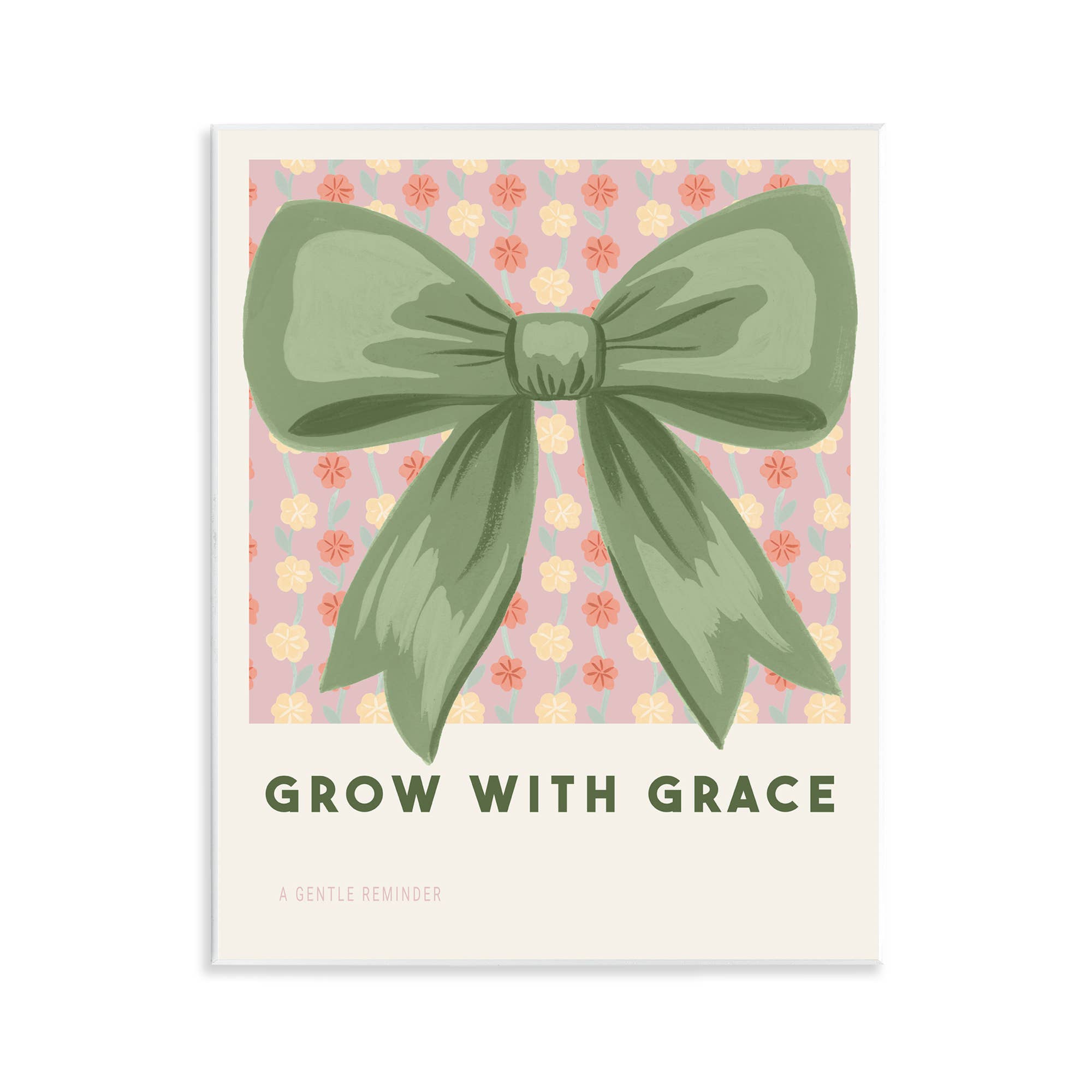 Stupell Industries - Wholesale Wall Sign - Grow With Grace Ribbon - Unframed Wall Art