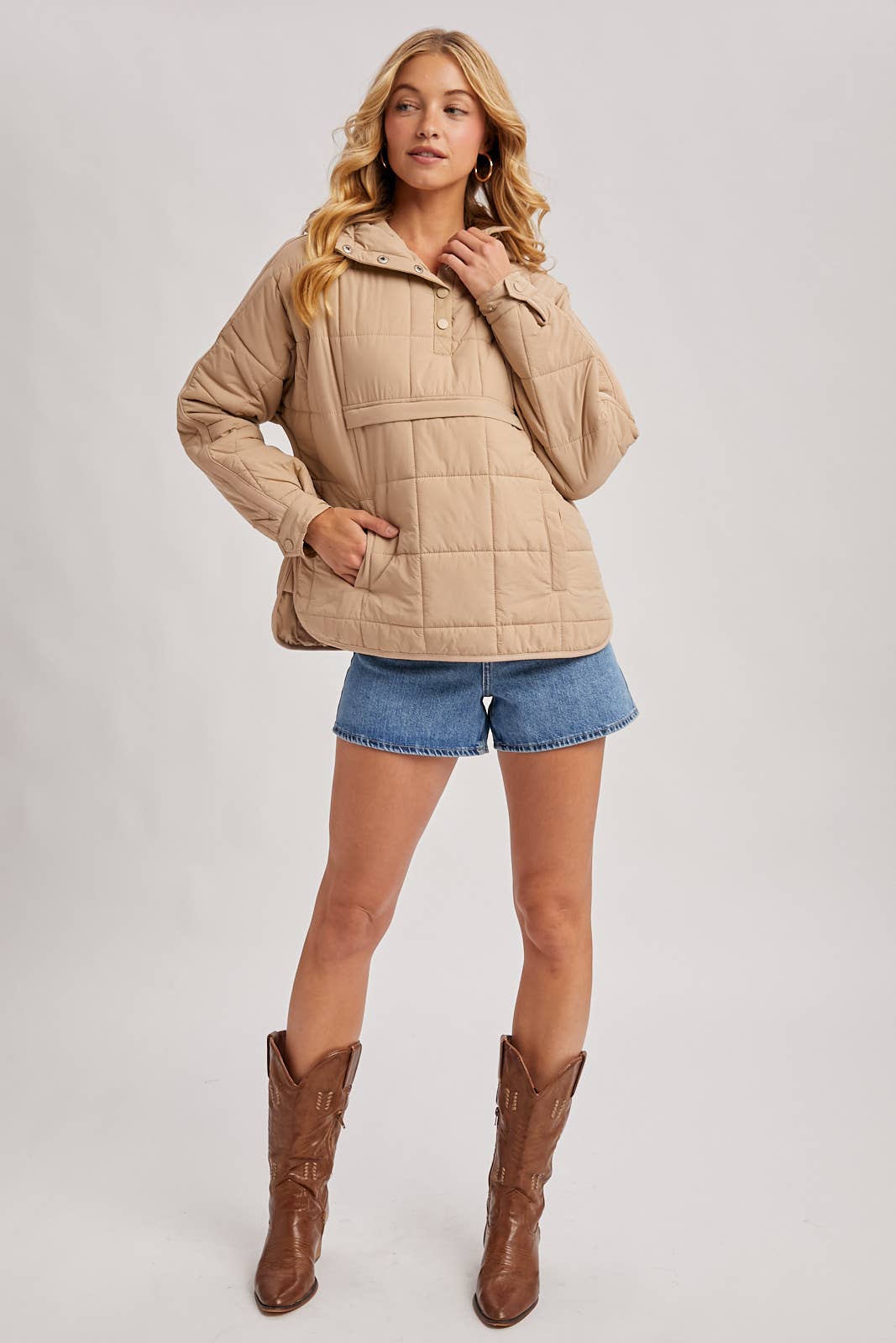 Bluivy - Vente Doudoune – femme - VESTE À CAPUCHE MATELASSÉE ENFILABLE9