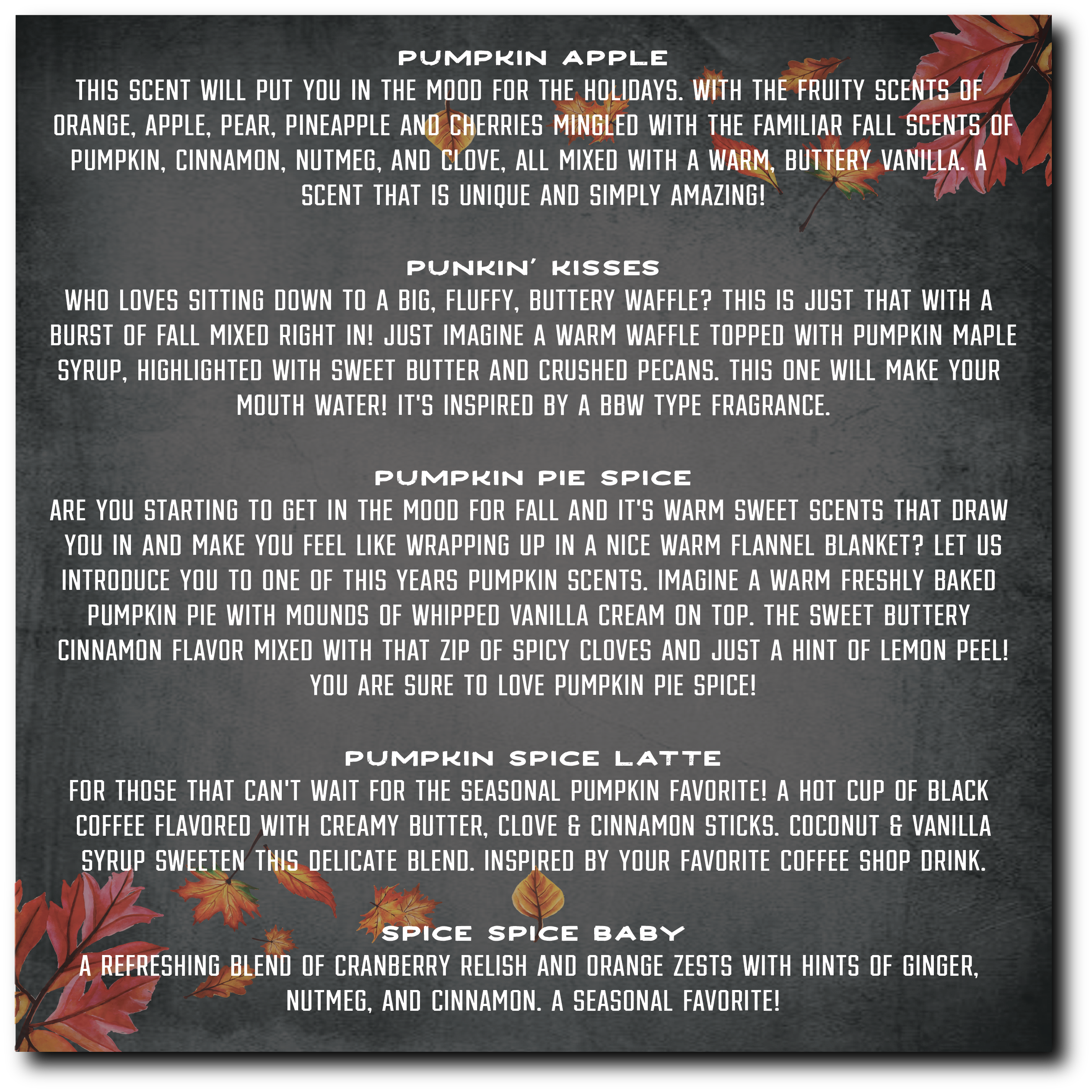 Old Town Soap Co. - Wholesale Jar/Filled Candle - Fall Scented 12oz Candles - Avail in 11 Perfect Fall Scents5