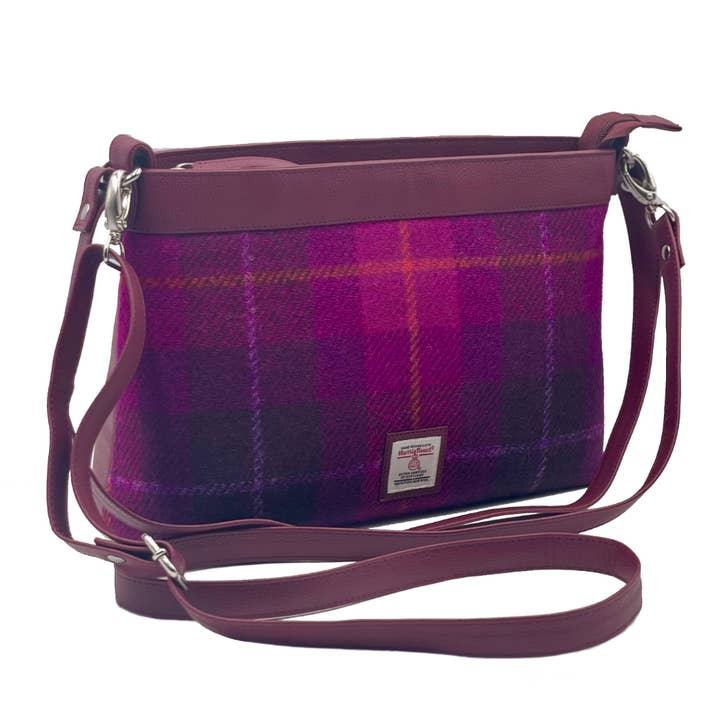 maccessori - Wholesale Shoulder Bag - Women's - Harris Tweed Large Shoulder Bag Purple Check