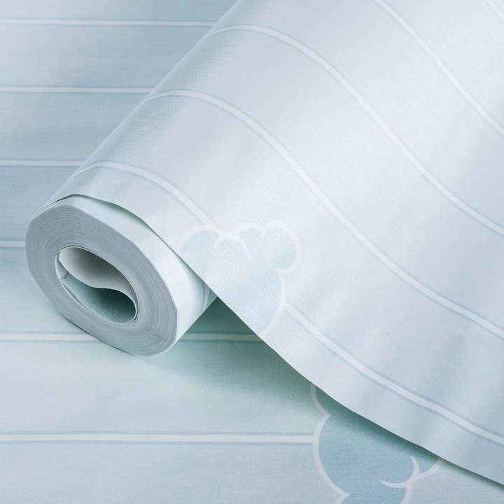 Walloro Luxury Embossed Wallpaper – wholesale Tapetrulle – Cloud Sky Kids Room texturerad tapet, blå, ljus, pojkflickor sovrumstapet, barnkammarbakgrund, 114 kvadratmeter, barnbadrum, tvättbar
