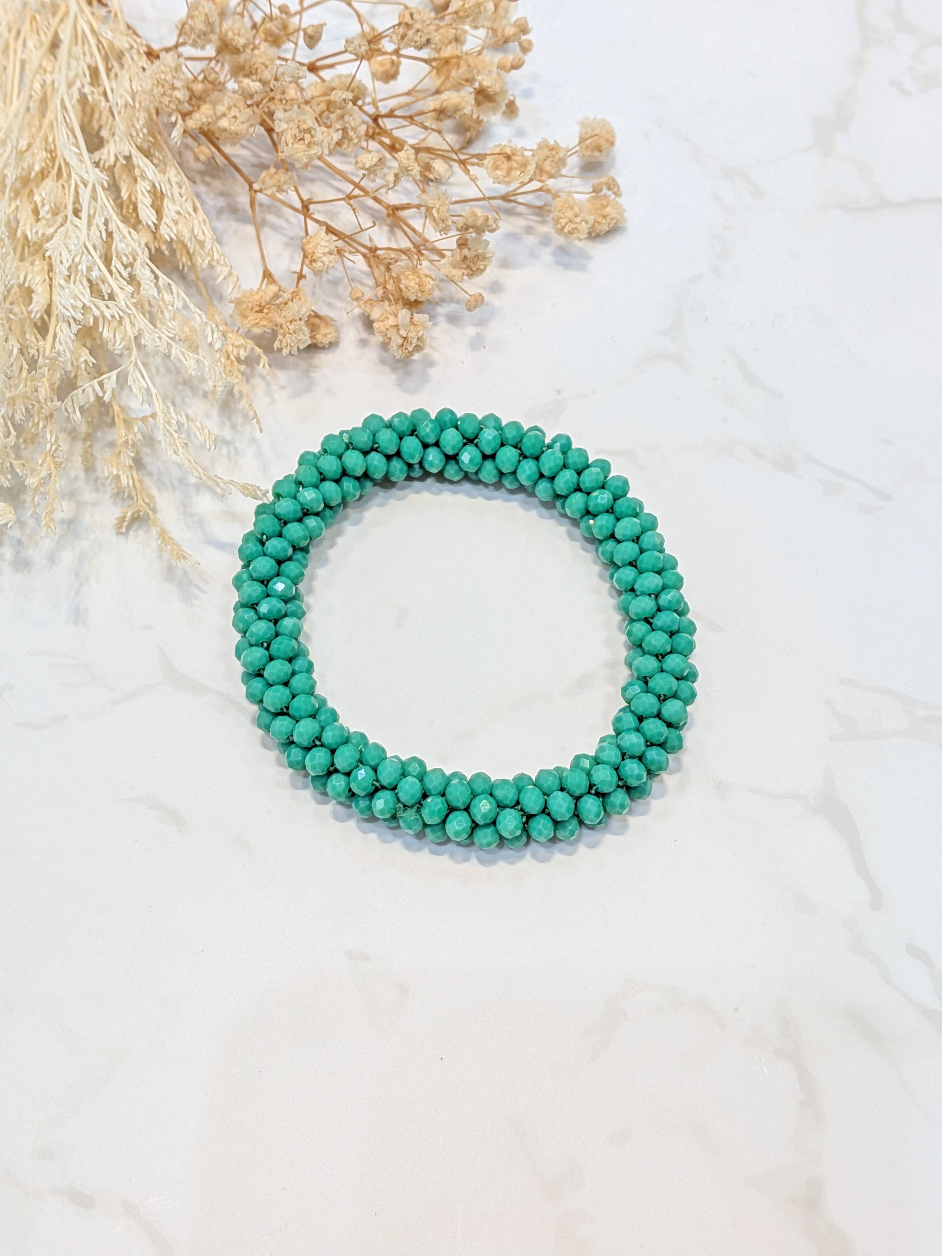 LOLO & YAYA - Vendita all'ingrosso Bracciali a catena e a maglie - Bracciale effetto cristallo tono verde3