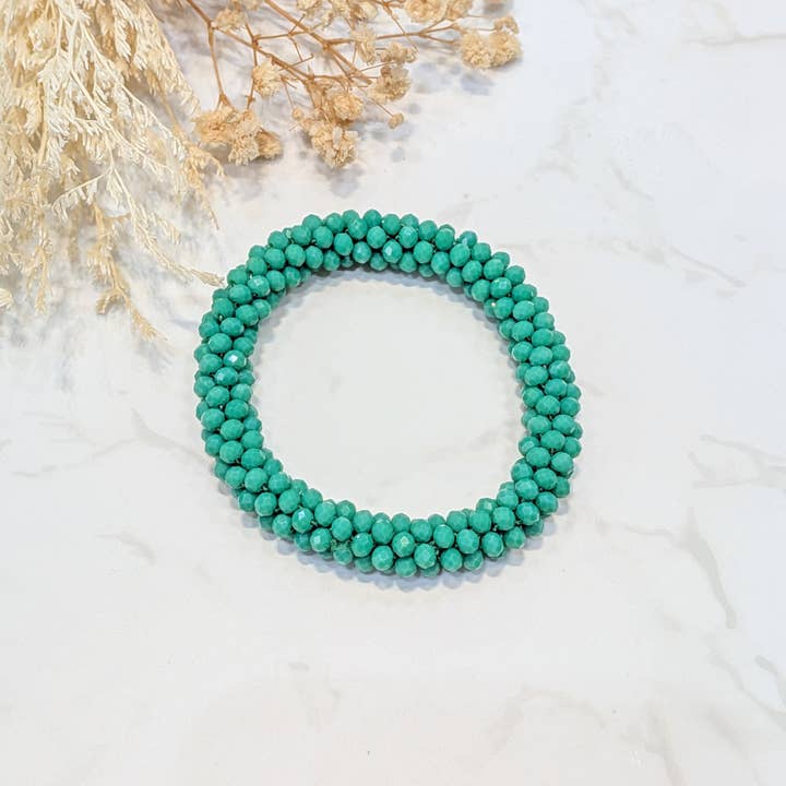 LOLO & YAYA - Wholesale Schakelarmband - Kristaleffect armband in groentint3