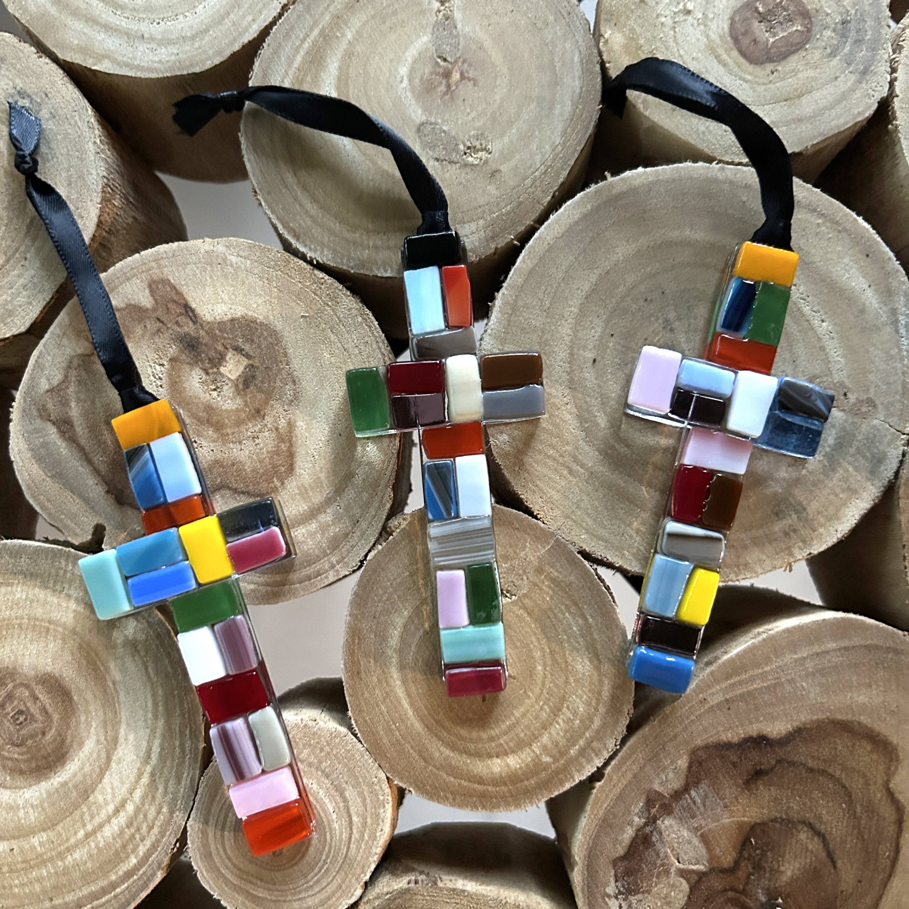 The Grandparent Gift Co. Inc. - Wholesale Decorative Tabletop Object - Caregiver Inspirational Gift Cross: USA Handmade Glass 44711