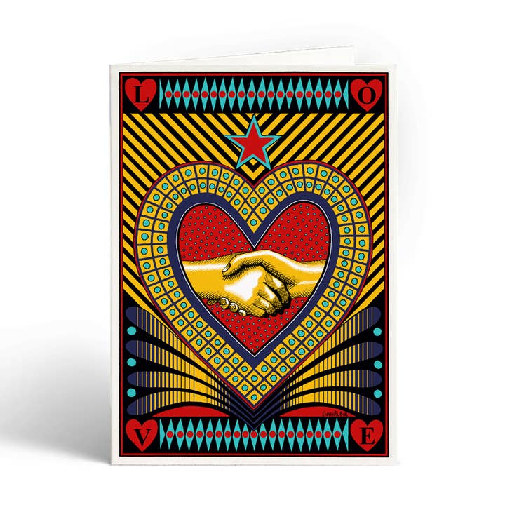 Hearts & Hands Greetings Card for wholesale by Cressida Bell