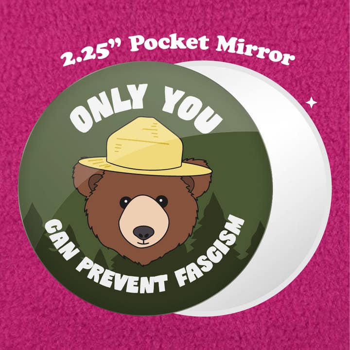 Endast du kan förhindra fascism 2,25" fickspegel för wholesale av Bewilderment