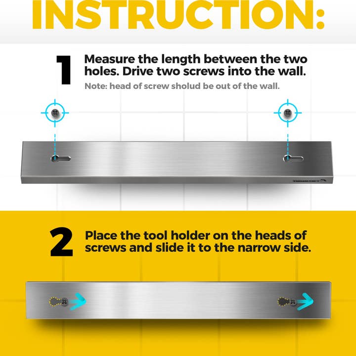 X-bet MAGNET - Vente Rangement pour couteaux - Bande magnétique pour couteaux 12 pouces avec adhésif — Porte-couteau magnétique pour mur sans vis2