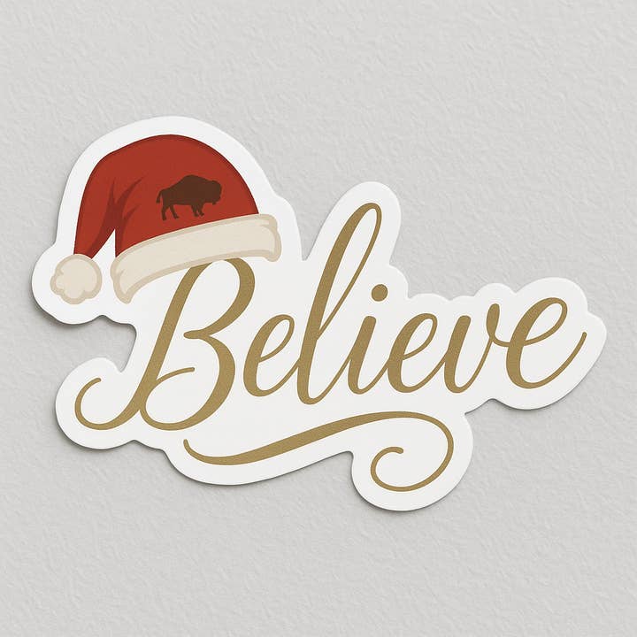 Croyez Autocollant Buffalo 3" pour la vente par Christmas All Over