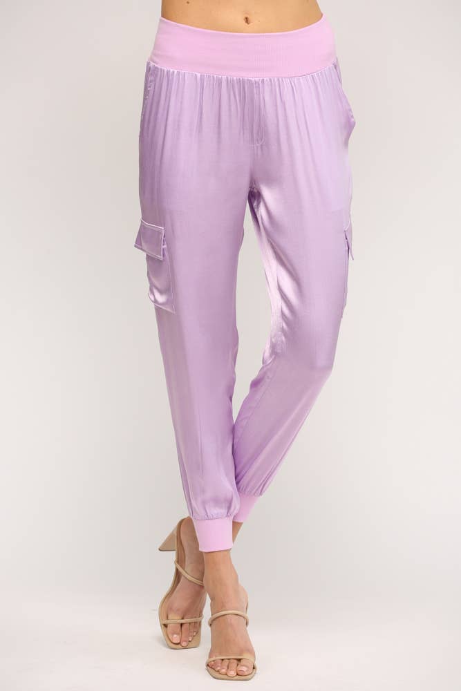 FATE - Wholesale Pants - Women's - SATIN CARGO JOGGER PANTS FP317623