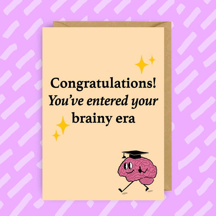 Vous êtes entré dans votre ère cérébrale | Carte de remise des diplômes | Cadeau de fin d'études pour la vente par The Queer Store