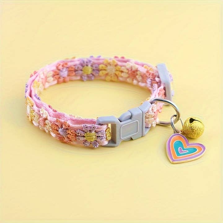 DIYSTORE - Wholesale Pet Collar - Cat - 1pc Lace Pet Collar, Adjustable Cat Collar with Pendant, Suitable for Small Cats and Dogs