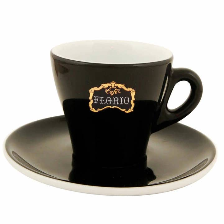 Florio Double Espresso Cup & Saucer (Set of 6) - to be discontinued for wholesale by Cafés Richard Coffee
