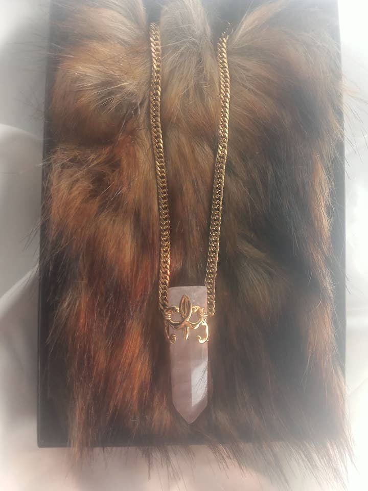 Samadhi Rose Quartz Crystal Amulet for wholesale by CHATEAU DE LION