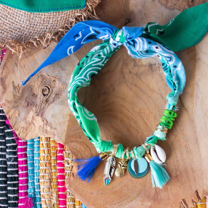 Collar para perro bandana porta-medalla Multicolor Verde para venta al por mayor de Worldog