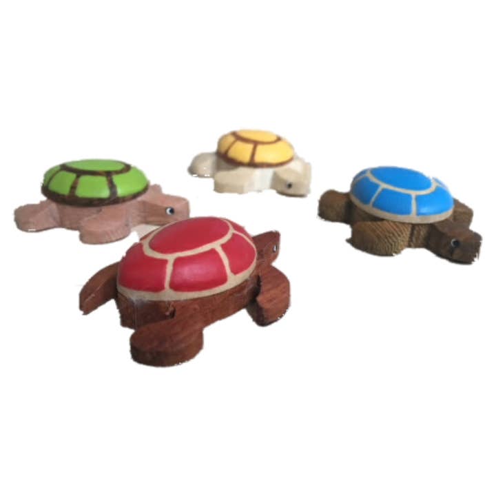 Sea Turtle Collection Medium Figurine in Wood-Vibrant Colors for wholesale by Handcrafted Gift