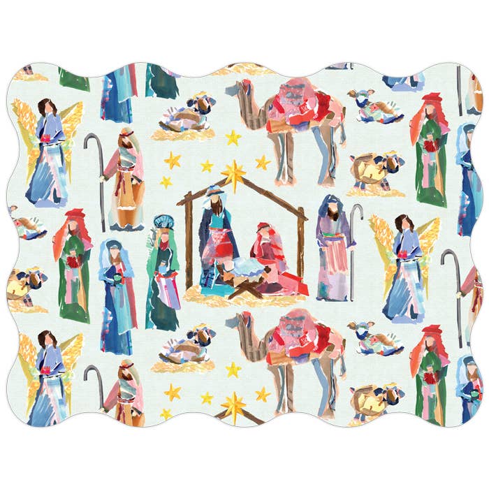 Nativity Scene Pattern Posh Die-Cut Placemat for wholesale by RosanneBeck Collections