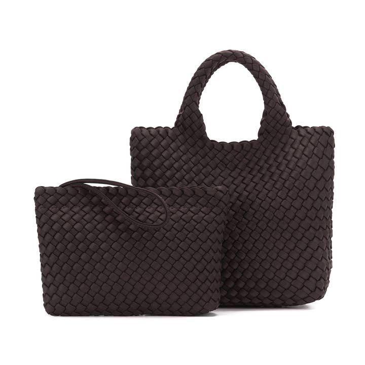 Riviera Chocolate 2 Piece Mini Tote Handbag for wholesale by BLACK CAVIAR DESIGNS