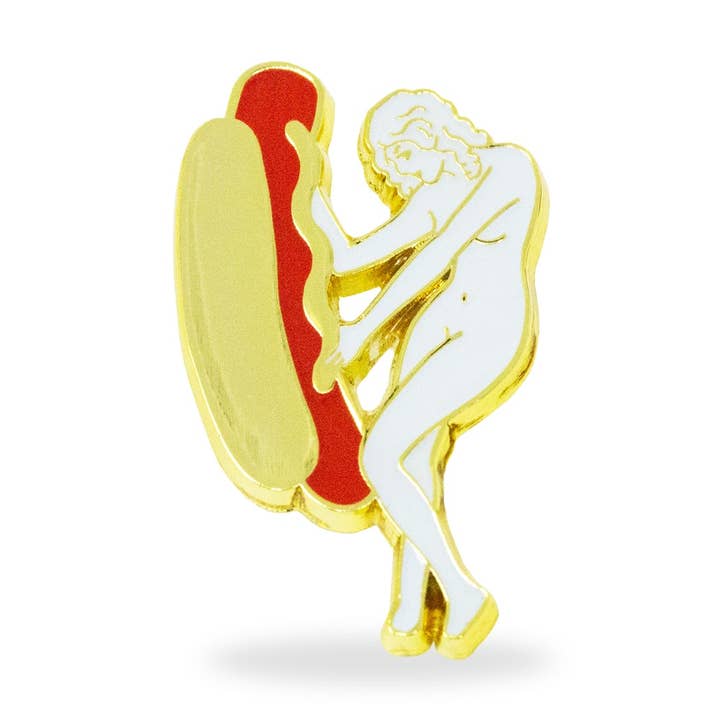 Hot Dog Lady Pin for wholesale by Mean Folk
