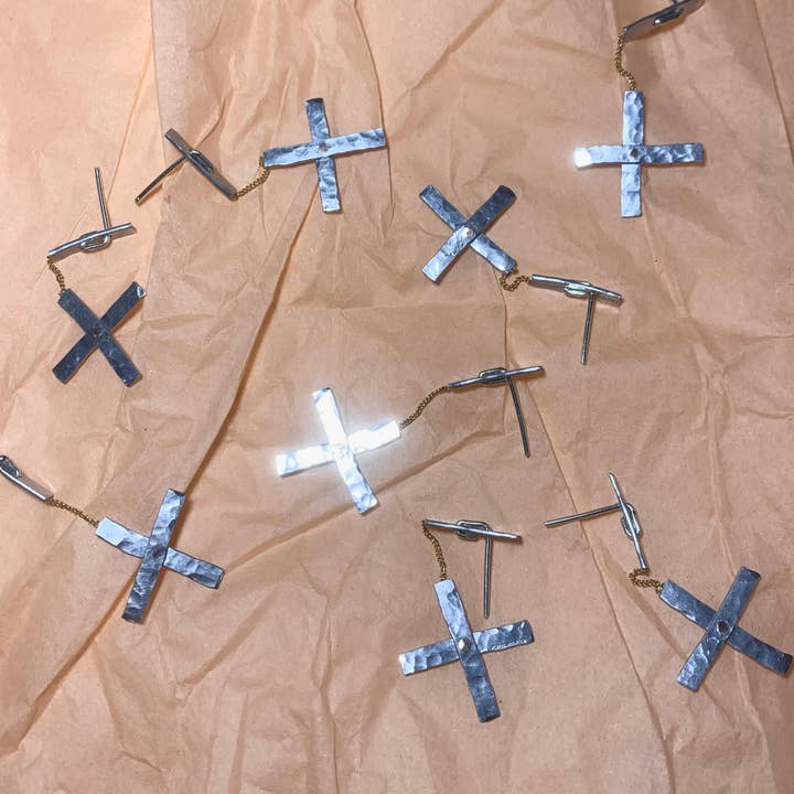 Dainty Cross Earrings for wholesale by Kate Trouw