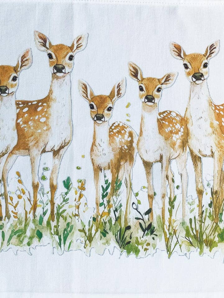 The Herd of Deer large cotton tea towel for wholesale by Half a Donkey