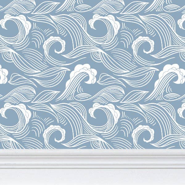 Heartspace Art - Wholesale Wallpaper - Ocean Waves Blue Wallpaper1