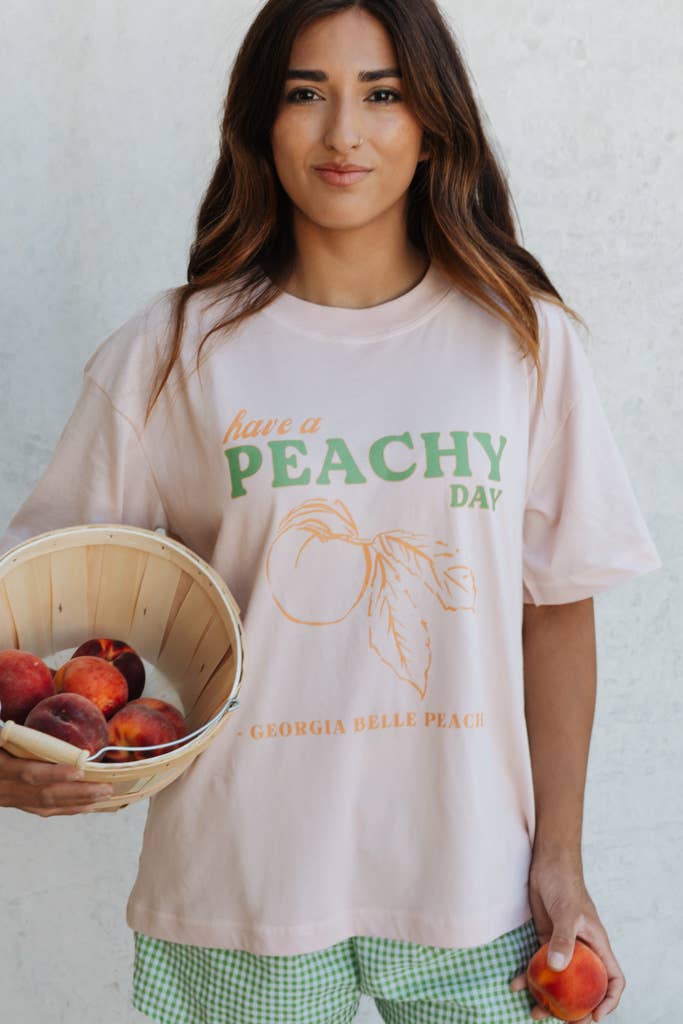 Crowned Free - Wholesale Screen Printed T-Shirt - Women's - Have a Peachy Day Tee   5