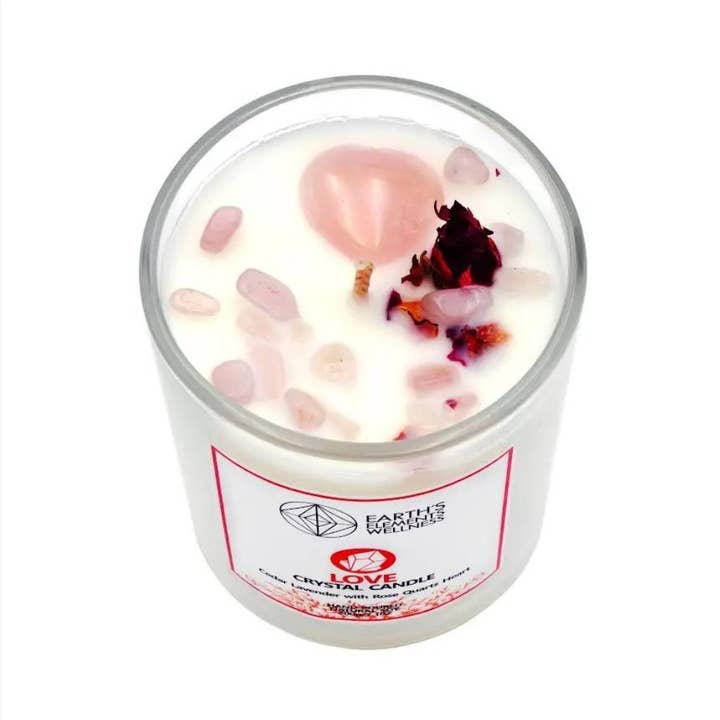 Earths Elements Wholesale - Wholesale Jar/Filled Candle - Crystal Candle, Love - pack of 6