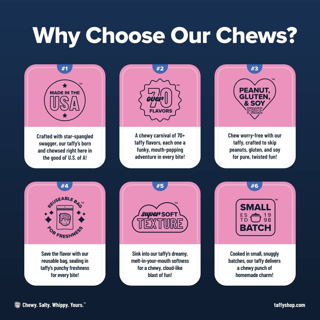Taffy Shop - Wholesale Taffy - Sour Zappy Favorites™ Mix Taffy Bag6