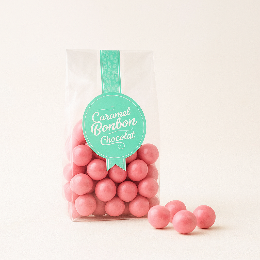 ADG Diffusion - Wholesale Chocolate Covered Sweets - BAG OF CEREAL BALLS PINK BISCUIT OF REIMS 125g1