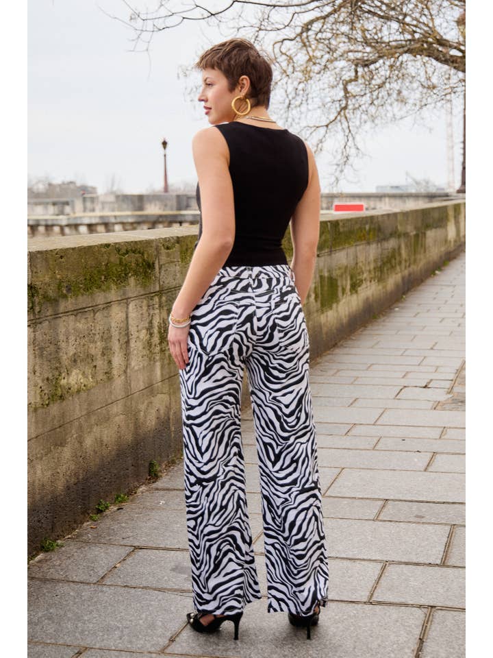 Wide zebra print pants - ANA & LUCY for wholesale on Faire3