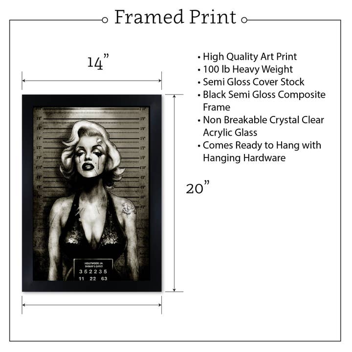 Black Market Art - Wholesale Art Print - Monroe Mugshot - Art Print2