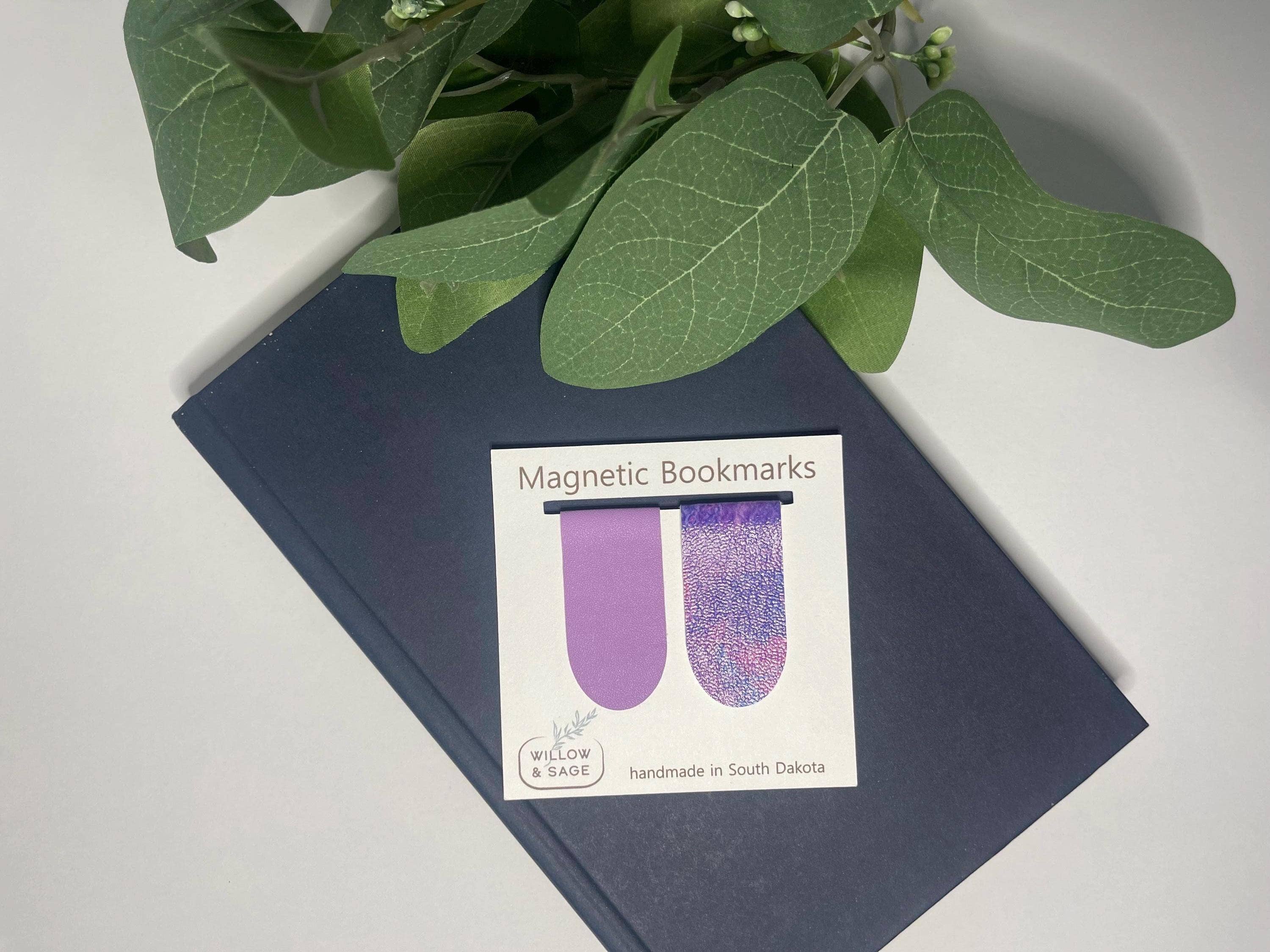 Willow & Sage - Wholesale Bookmark - Purple Magnetic Bookmark Pair 2